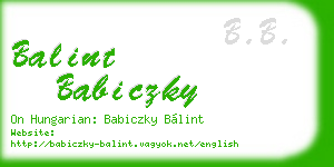 balint babiczky business card