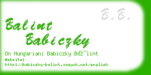 balint babiczky business card
